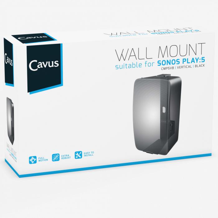 Actual product image Cavus Wall mount for Sonos Five, Play:5, vertical (1 pcs., Wall installation, Pivoting, Tiltable)