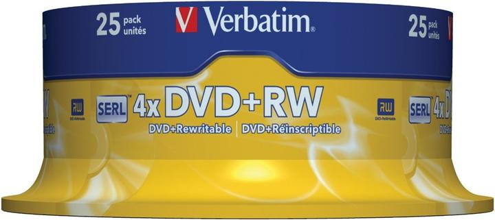 Image du produit Verbatim DVD+RW, 4x, 4.7GB, 25 broches (25 x)