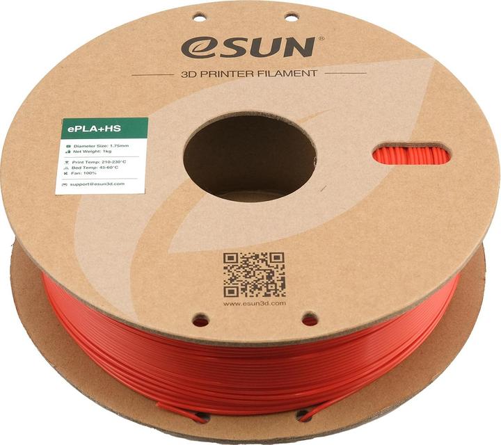 Actual product image eSUN EPLA+HS 1.75mm RED 1kg (PLA, 1.75 mm, 1000 g, Red)