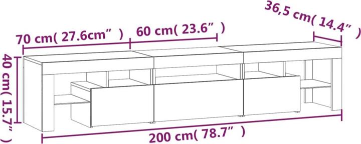 Immagine prodotto VidaXL Melia (200 x 36,5 x 40 cm)