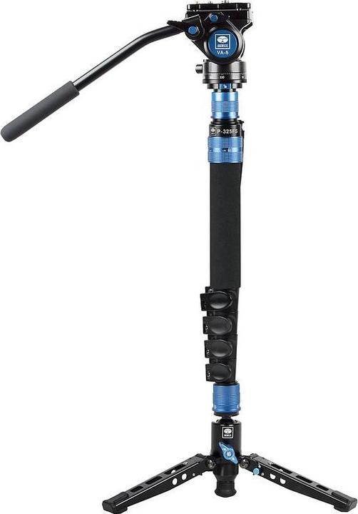 Actual product image Sirui P-325FS Carbon Monopod 148cm with VA-5 Video Head (Novelty) (Metal, Carbon)