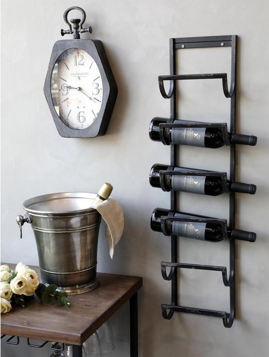 Immagine prodotto Chic Antique Portabottiglie per 6 bottiglie, Nero, Tipo di materiale: Metallo