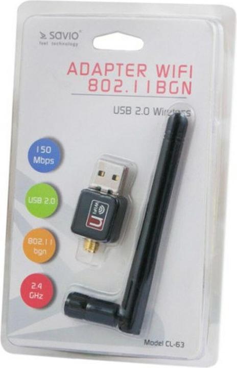 Actual product image Savio CL-63 network card WLAN (USB)
