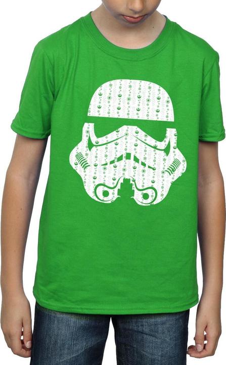 Actual product image Star Wars Boys Christmas Stormtrooper Helmet T-Shirt (140, 146)