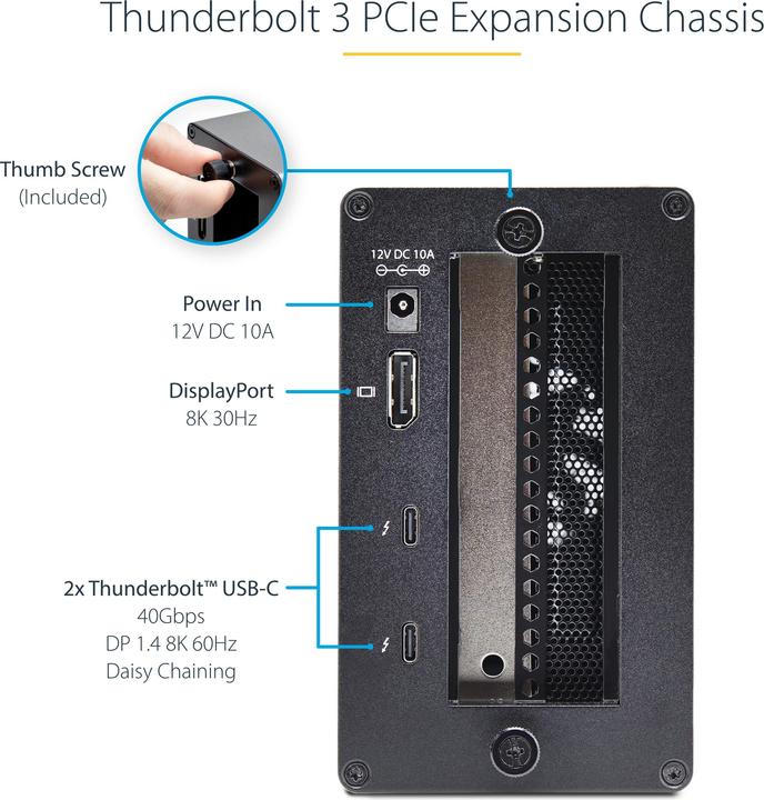 Immagine prodotto StarTech 2TBT3-PCIE-ENCLOSURE (Thunderbolt, 2 Porti)
