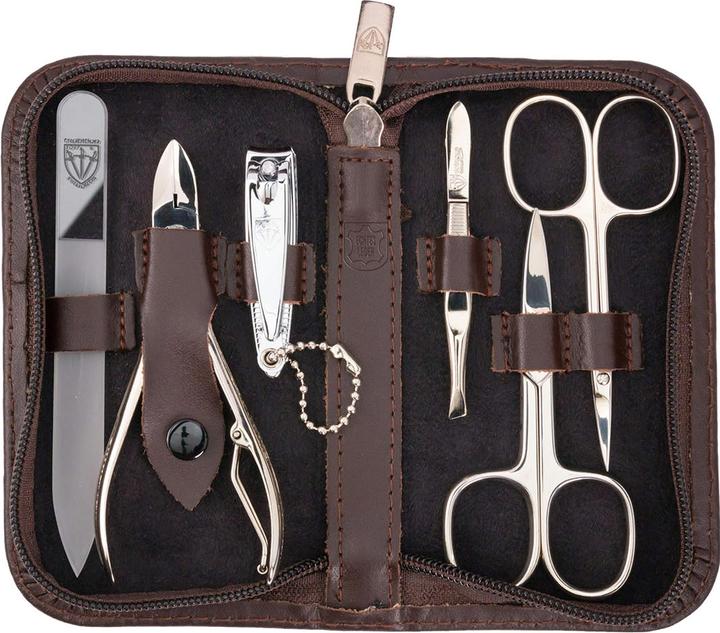 Produktbild Kellermann Maniküre-Set Verona, 6-tlg., Braun, Echtleder