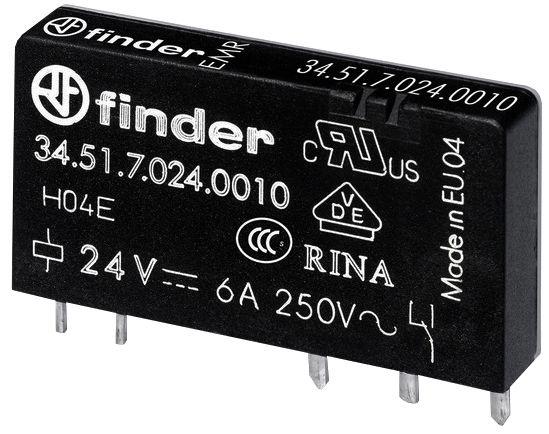 Immagine prodotto Finder Relè 1S, 6A 34.51.7.012.4310 Versione del collegamento elettrico altro, specifiche di controllo (Ingombro)
