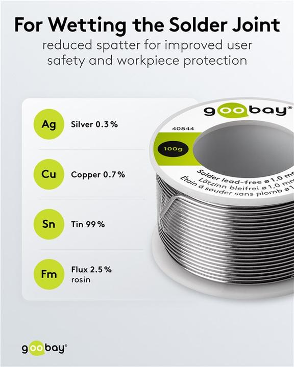 Produktbild Goobay Profi Lötzinn bleifrei, ø 1,0 mm, 100 g (Lötzinn)