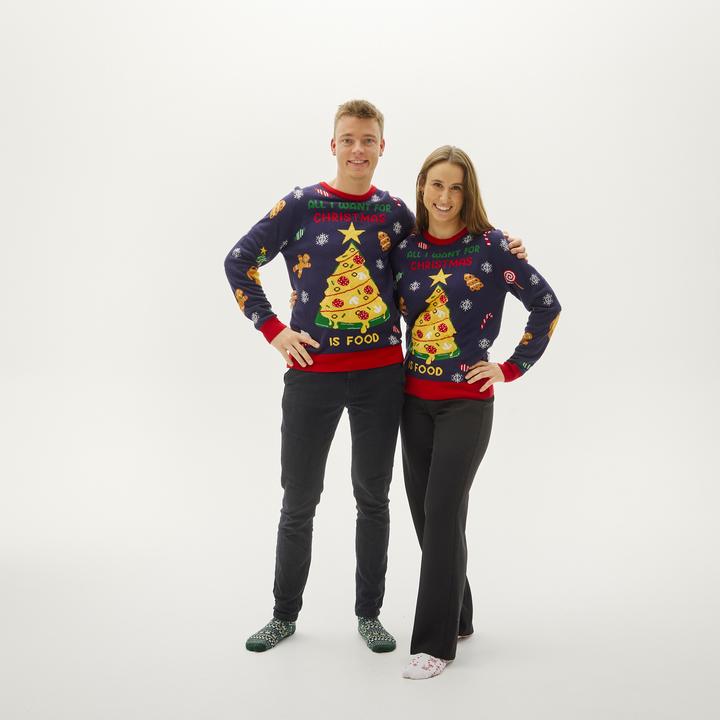 Image du produit Christmas Sweats All I Want For Christmas Is Food (Tout ce que je veux pour Noël) Sweat à LED (L)