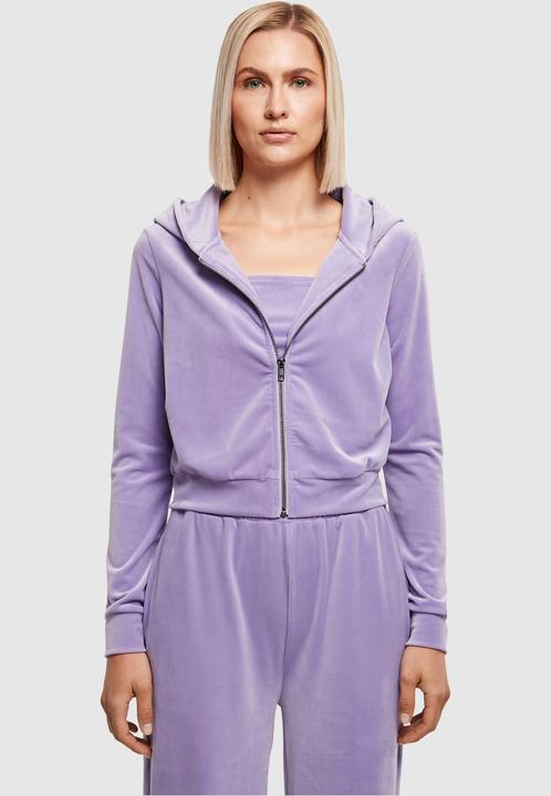 Actual product image Urban Classics Ladies Short Velvet Zip Hoody (XL)