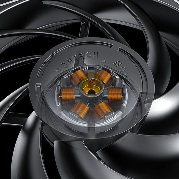 Image du produit Montech Ventilateur Metal120 PWM - 120 mm, noir (120 mm, 1 x)
