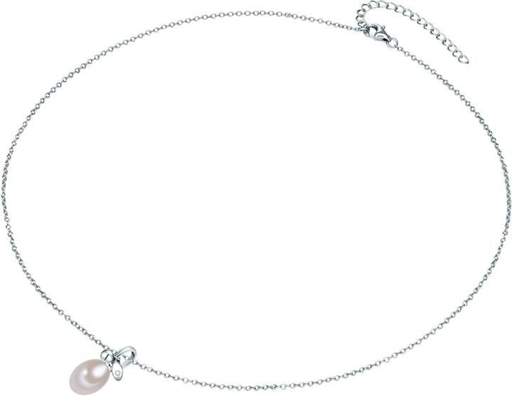 Image du produit Valero Pearls Femmes argent sterling zirconium perle d'eau douce de culture argent 42,0 cm chaîne de base + 5,0 (Argent Sterling, 42 - 47 cm)
