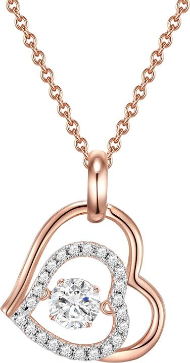 Immagine prodotto Rafaela Donata Catena da donna in argento 925 con zirconi in oro rosa 42,0 cm + 7,0 cm di estensione - 11062 (Argento, 42 - 49 cm)