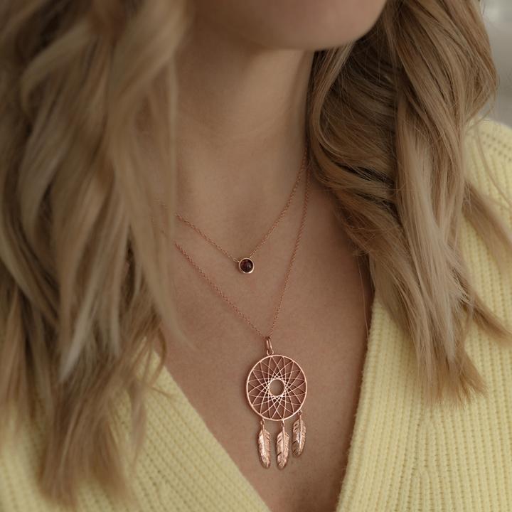 Actual product image Glanzstücke München Ladies sterling silver garnet rose gold 40.0 cm base chain + 5.0 cm extension - 11092 (925 silver, 40 - 45 cm)