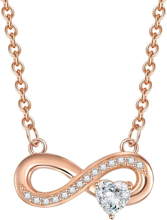 Produktbild Rafaela Donata Damen Infinity/Herz Sterling Silber Zirkonia roségold 42,0 cm Basiskette + 7,0 cm Verlängerung - 113 (Sterling Silber, 42 - 49 cm)