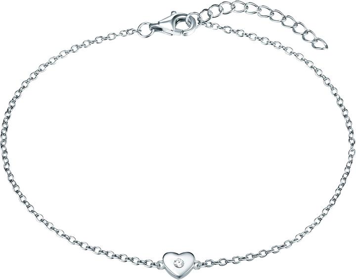 Actual product image Rafaela Donata Ladies heart sterling silver cubic zirconia silver 19.0 cm base length + 3.0 cm extension - 11376 (19 cm, Sterling Silver)