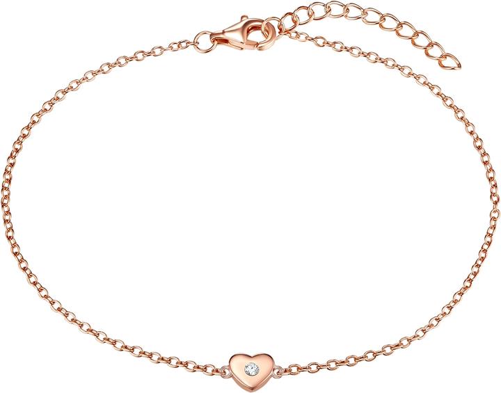 Produktbild Rafaela Donata Damen Herz Sterling Silber Zirkonia roségold 19,0 cm Basislänge + 3,0 cm Verlängerung - 11378 (19 cm, Sterling Silber)