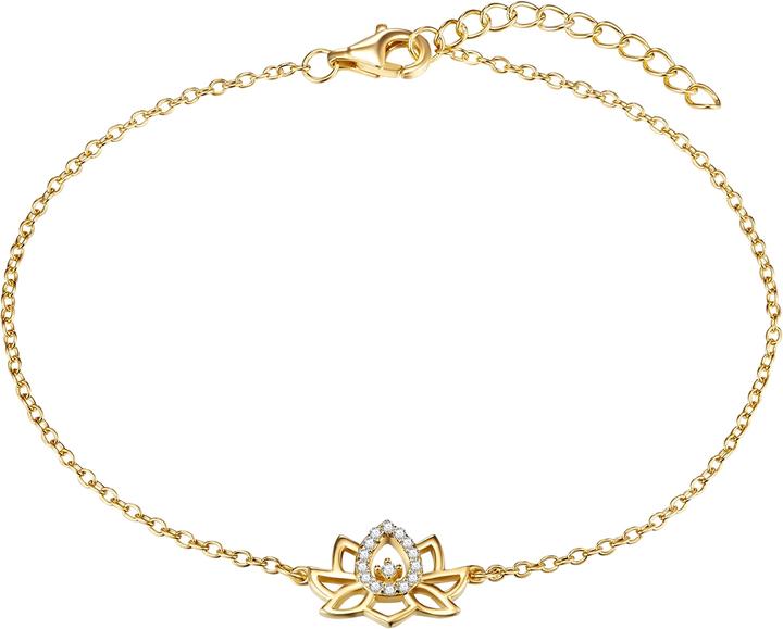 Produktbild Rafaela Donata Damen Lotusblume Sterling Silber Zirkonia gelbgold 19,0 cm Basislänge + 3,0 cm Verlängerung - 11498 (19 cm, Sterling Silber)