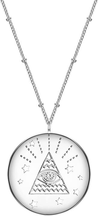 Immagine prodotto Glanzstücke München Catena da donna All Seeing Eye in argento sterling da 50,0 cm + 5,0 cm di estensione - 11538 (Argento, 50 - 55 cm)