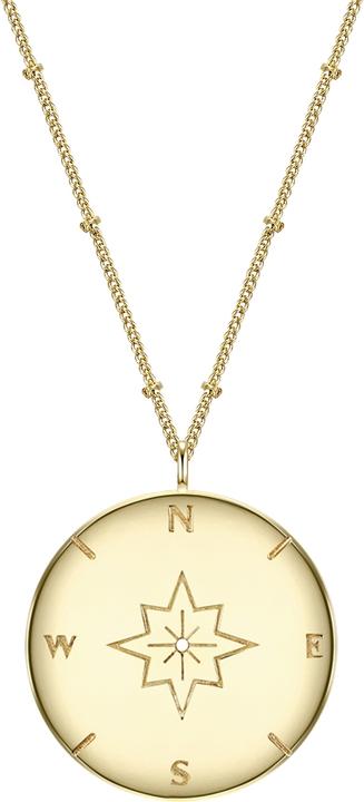 Glanzstücke München Damen Kompass Sterling Silber gelbgold 50,0 cm Basiskette + 5,0 cm Verlängerung - 11546 (Sterling Silber, 50 - 55 cm)