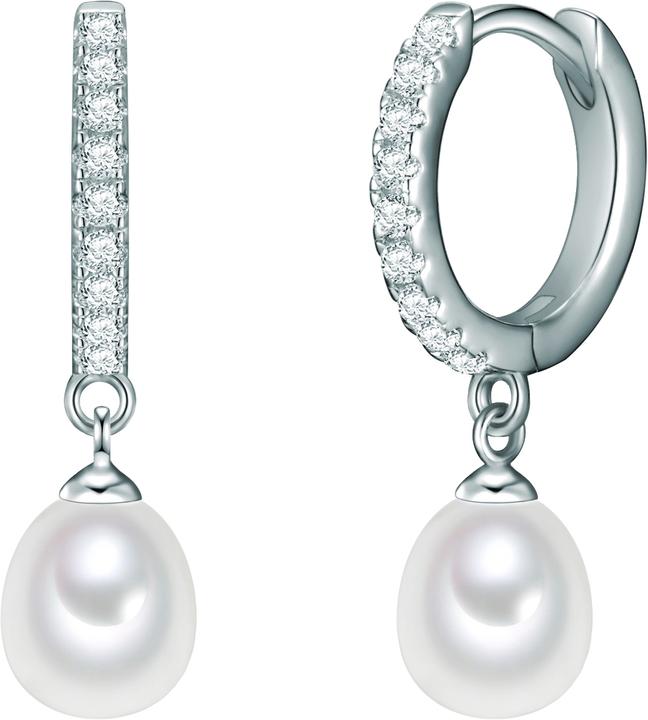 Valero Pearls Damen Sterling Silber Zirkonia Süsswasser-Zuchtperle silber - 11876 (Sterling Silber)