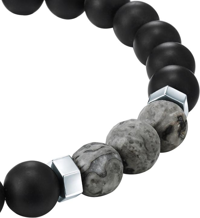 Produktbild True Rebels Herren Edelstahl Achat silber 20,5 cm - 11924 (20.50 cm, Edelstahl)