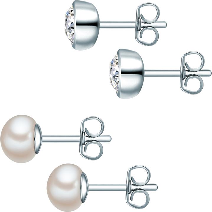 Actual product image Rafaela Donata Ladies sterling silver embellished with crystals from Swarovski® freshwater cultured pearl silver - (Sterling Silver)