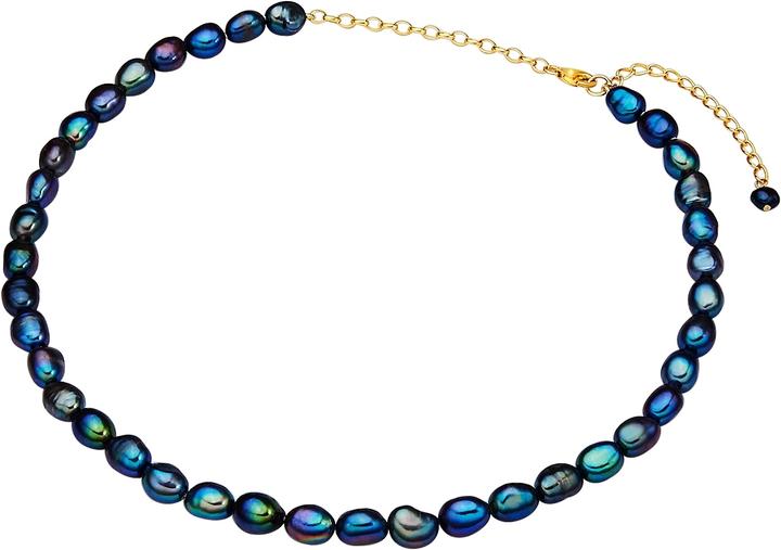 Produktbild Valero Pearls Damen Sterling Silber Süsswasser-Zuchtperlen Gelbgold 40,0 cm Grundkette + 5,0 cm Verlängerungskette (Sterling Silber, 40 - 45 cm)