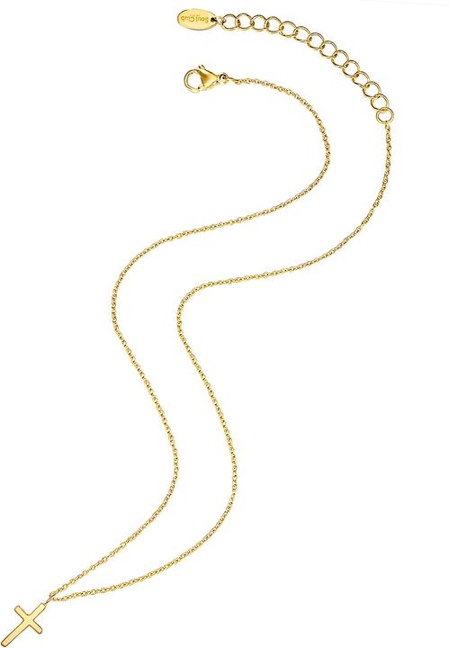 Image du produit Eastside Croix pour femmes en acier inoxydable or jaune 38,0 cm chaîne de base + 5,0 cm extension - 15084 (Acier inoxydable, 38 - 43 cm)