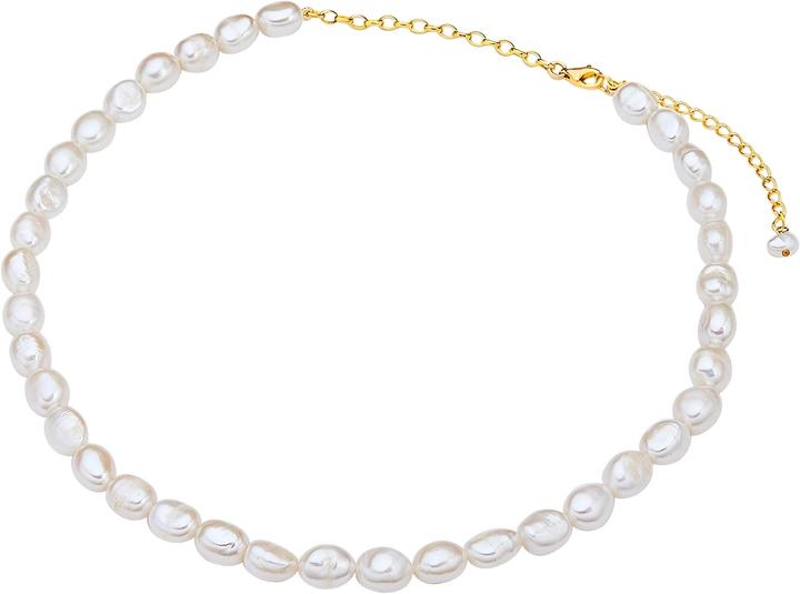 Image du produit Valero Pearls Femme argent sterling perles de culture d'eau douce or jaune 40,0 cm chaîne de base + 5,0 cm (Argent Sterling, 40 - 45 cm)