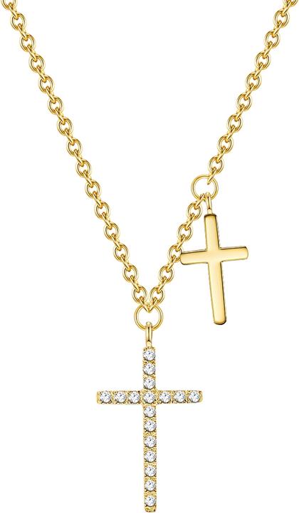 Eastside Damen Kreuz Edelstahl Zirkonia gelbgold 52,0 cm - 15162 (Edelstahl, 52 cm)