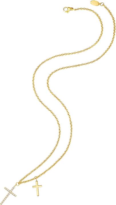 Image du produit Eastside Croix pour femme en acier inoxydable zirconium or jaune 52,0 cm - 15162 (Acier inoxydable, 52 cm)