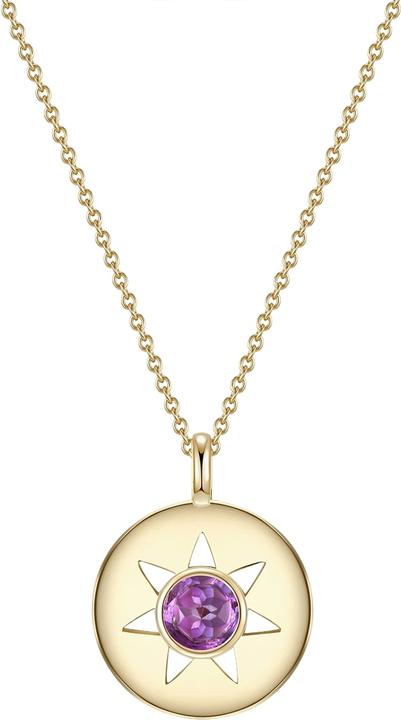 Produktbild Glanzstücke München Damen Sonne Sterling Silber Amethyst gelbgold 40,0 cm Basiskette + 5,0 cm Verlängerung - 11784 (Sterling Silber, 40 - 45 cm)