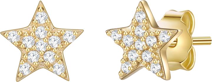 Glanzstücke München Damen Stern Sterling Silber Zirkonia gelbgold - 15272 (Sterling Silber)