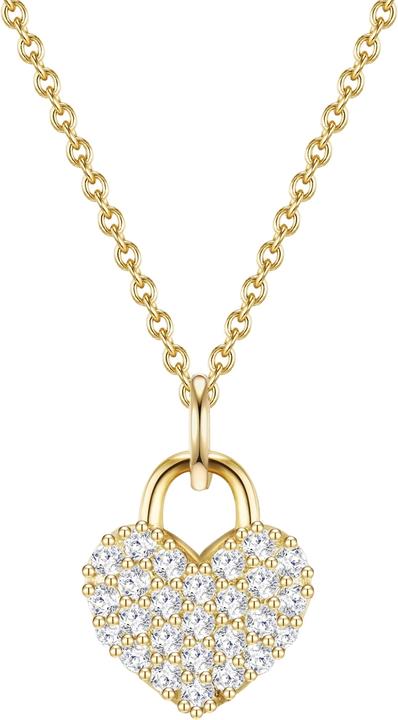 Produktbild Glanzstücke München Damen Herz Sterling Silber Zirkonia gelbgold 40,0 cm Basiskette + 5,0 cm Verlängerun - 23784 (Sterling Silber, 40 - 45 cm)
