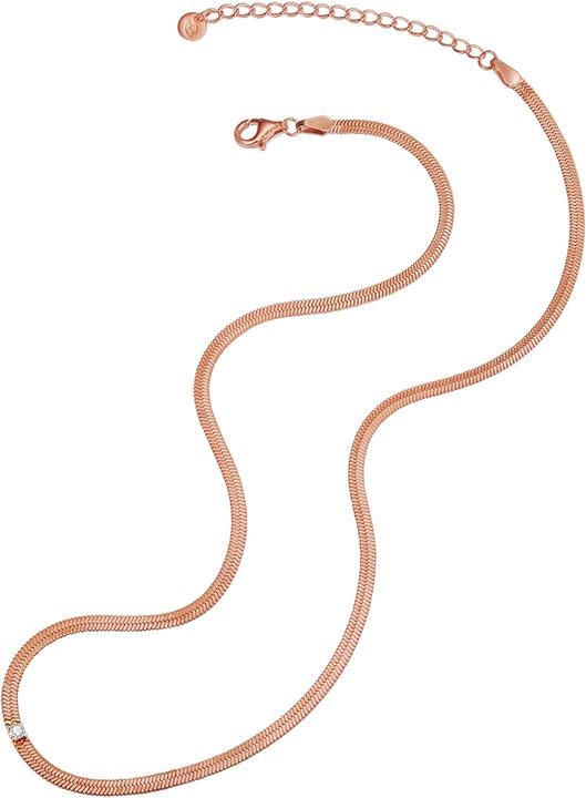 Immagine prodotto Glanzstücke München Catena da donna in argento 925 con zirconi in oro rosa 38,0 cm + 5,0 cm di estensione - 16356 (Argento, 38 - 43 cm)