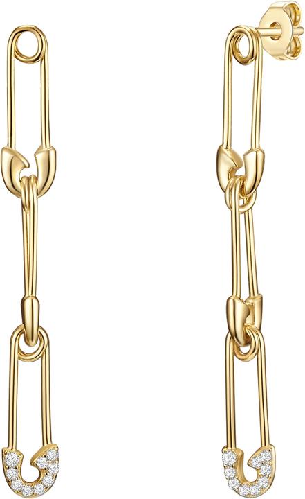 Actual product image Glanzstücke München Ladies safety pin sterling silver cubic zirconia yellow gold - 23302 (Sterling Silver)