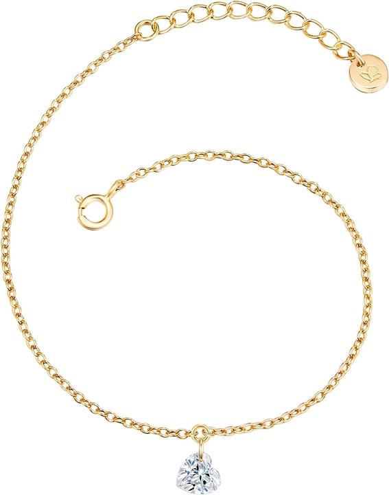 Produktbild Glanzstücke München Damen Herz Sterling Silber Topas gelbgold 17,0 cm Basislänge + 3,0 cm Verlängerung - 15292 (17 cm, Sterling Silber)