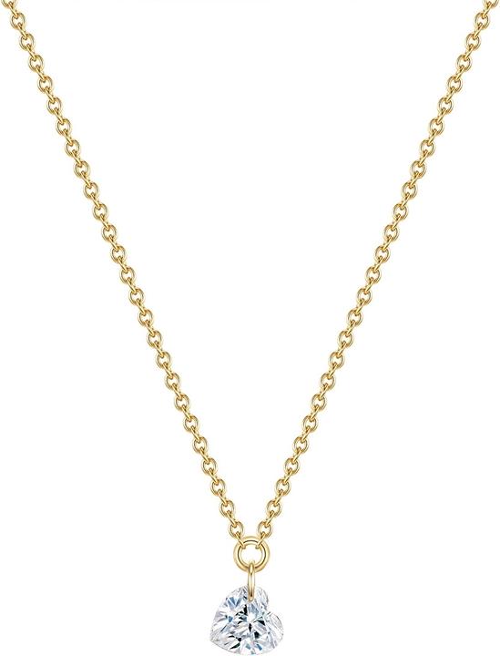 Image du produit Glanzstücke München Femme coeur argent sterling topaze or jaune 40,0 cm chaîne de base + 5,0 cm extension - 15336 (Argent Sterling, 40 - 45 cm)