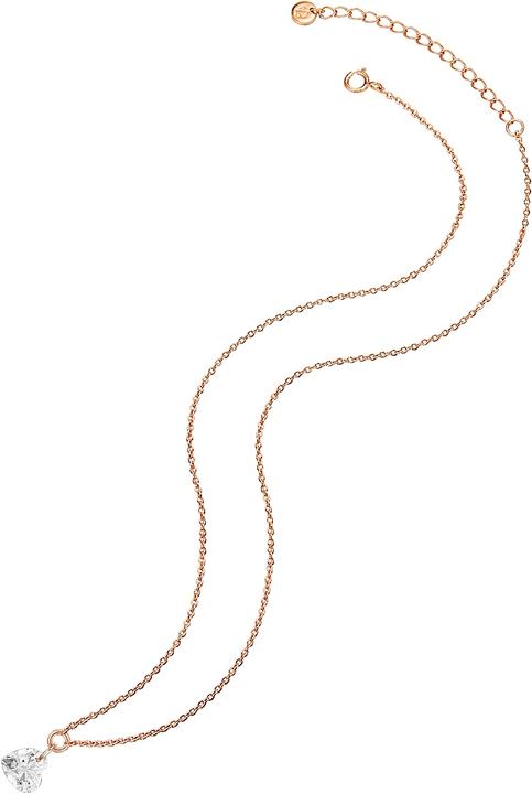 Immagine prodotto Glanzstücke München Cuore da donna in argento topazio rosa oro 40,0 cm di base + 5,0 cm di estensione - 15412 (Argento, 40 - 45 cm)