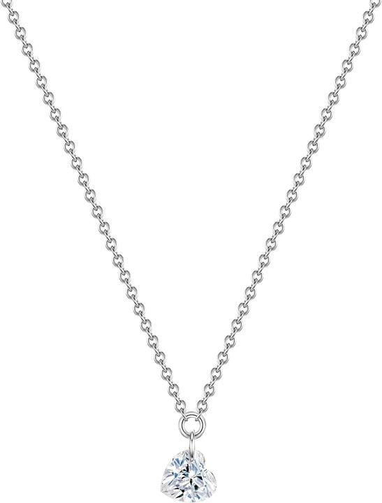 Actual product image Glanzstücke München Ladies heart sterling silver topaz silver 40.0 cm base chain + 5.0 cm extension - 15462 (Sterling Silver, 40 - 45 cm)