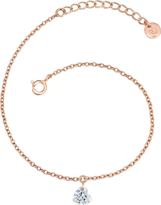 Glanzstücke München Damen Herz Sterling Silber Topas roségold 17,0 cm Basislänge + 3,0 cm Verlängerung - 15616 (17 cm, Sterling Silber)