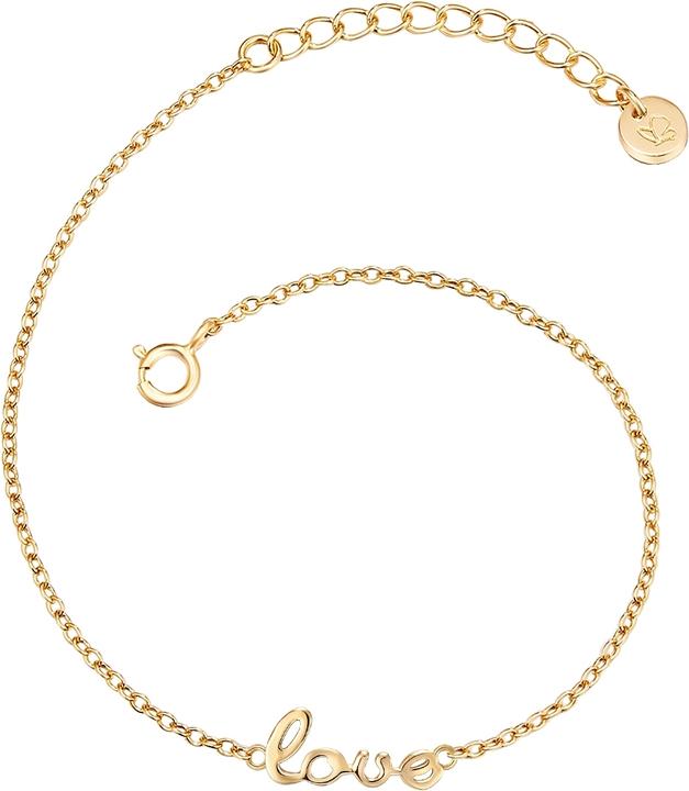Produktbild Glanzstücke München Damen love Sterling Silber gelbgold 17,0 cm Basislänge + 3,0 cm Verlängerung - 15694 (17 cm, Sterling Silber)