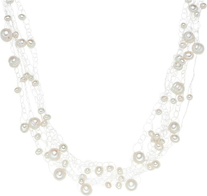 Produktbild Valero Pearls Damen Sterling Silber Süsswasser-Zuchtperle silber 42,0 cm Basiskette + 5,0 cm Verlängerung - 2882 (Sterling Silber, 42 - 47 cm)