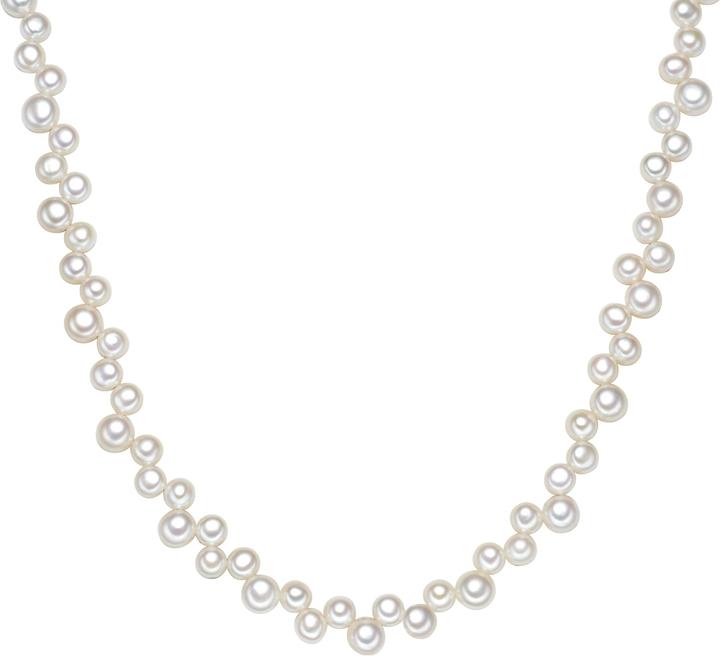 Valero Pearls Damen Sterling Silber Süsswasser-Zuchtperle silber 42,0 cm Basiskette + 5,0 cm Verlängerung - 2886 (Sterling Silber, 42 - 47 cm)