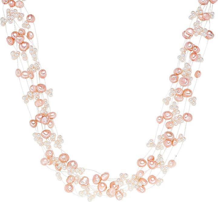 Valero Pearls Damen Sterling Silber Süsswasser-Zuchtperle silber 43,0 cm Basiskette + 5,0 cm Verlängerung - 3072 (Sterling Silber, 43 - 48 cm)