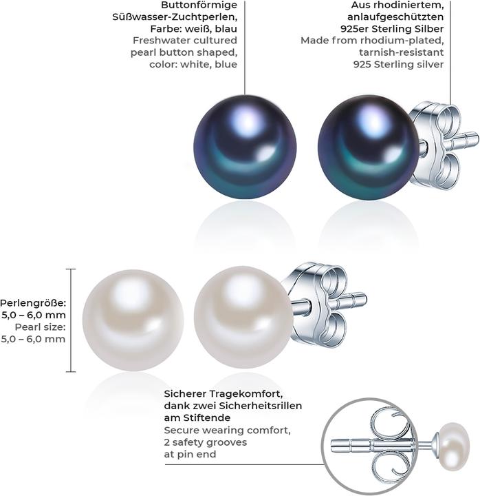 Immagine prodotto Valero Pearls Donna in argento sterling con perle d'acqua dolce coltivate - 3332 (Argento)