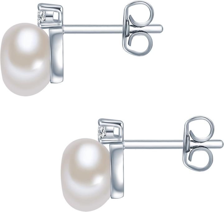 Produktbild Valero Pearls Damen Sterling Silber Zirkonia Süsswasser-Zuchtperle silber - 3262 (Sterling Silber)