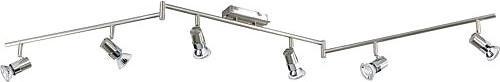 Fabas Luce nickelchrom Hochvolt MetallStrahler 6flg mit Schwenkarm (GU10)