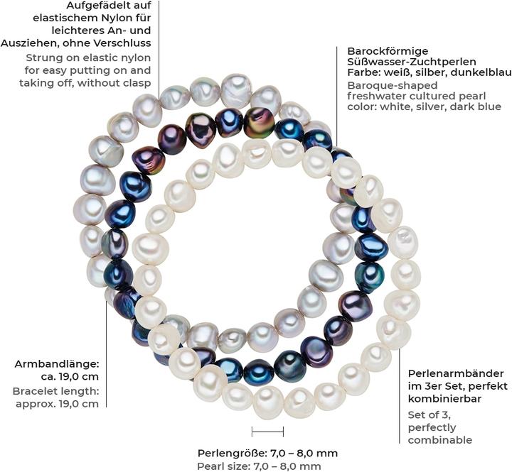 Actual product image Valero Pearls Ladies freshwater cultured pearl 19.0 cm - 3970 (19 cm, Freshwater cultured pearl)